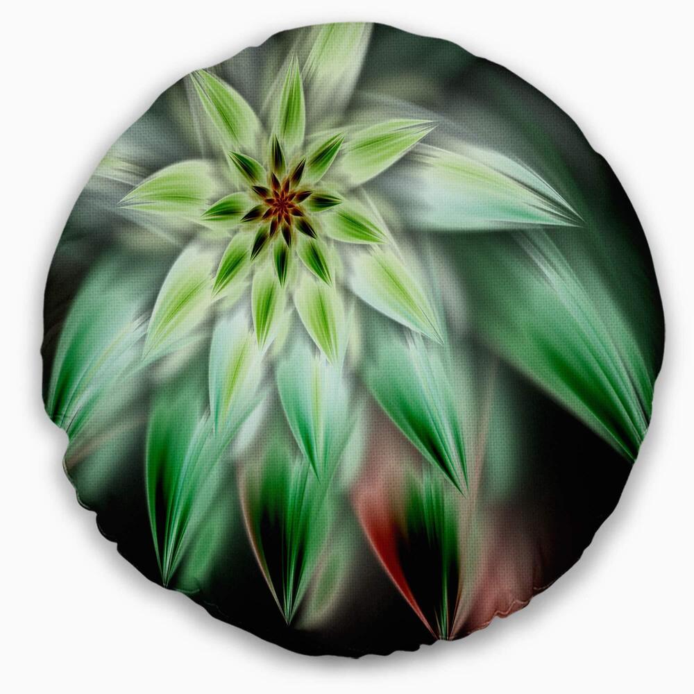6100 Designart Green Flower Fractal Artwork' Floral Throw Living Room
